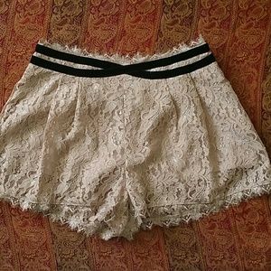 Free People Lace shorts w/Black Velvet ribbon #25